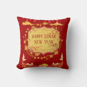 Lunar New Year Celebration: A Night of Joy Throw Pillow