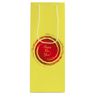 Lunar New Year Happiness Prosperity Harmony Wine Gift Bag
