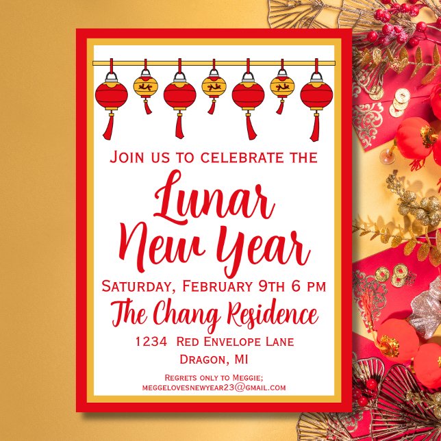 Lunar New Year Lantern Chinese New Year Invitation (Creator Uploaded)