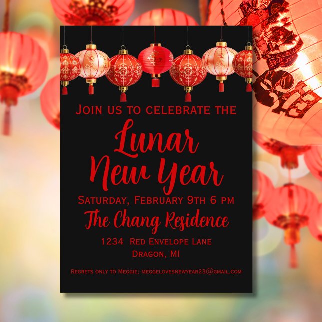 Lunar New Year Lantern Chinese New Year Invitation (Creator Uploaded)