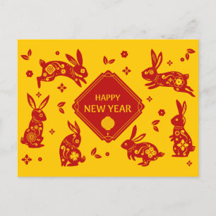 Lunar New Year Of Rabbit 2023 Zodiac Animal  Postcard