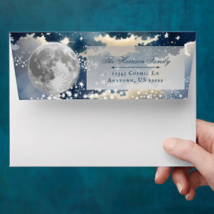 Lunar Night Sky Wedding Envelope