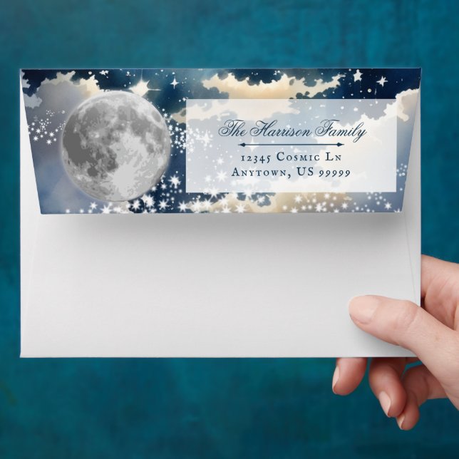 Lunar Night Sky Wedding Envelope (Hand)