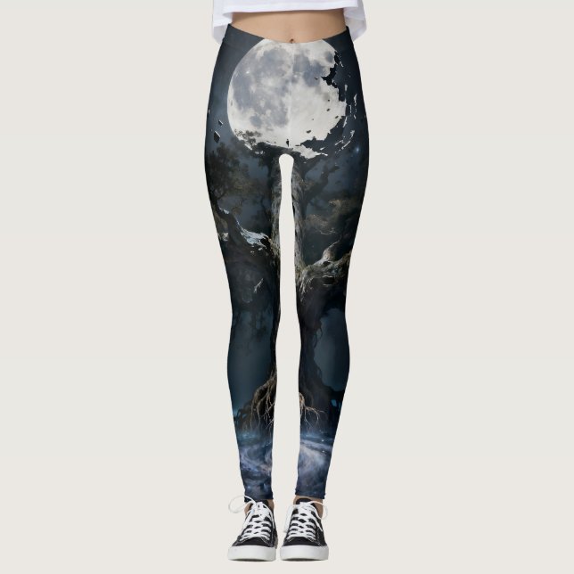 Lunar Odyssey: Adventure Under the Moon Leggings (Front)