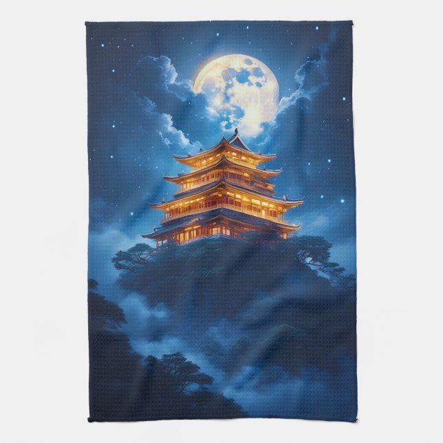 Lunar Palace in the Celestial Mountains Kitchen Towel (Vertical)