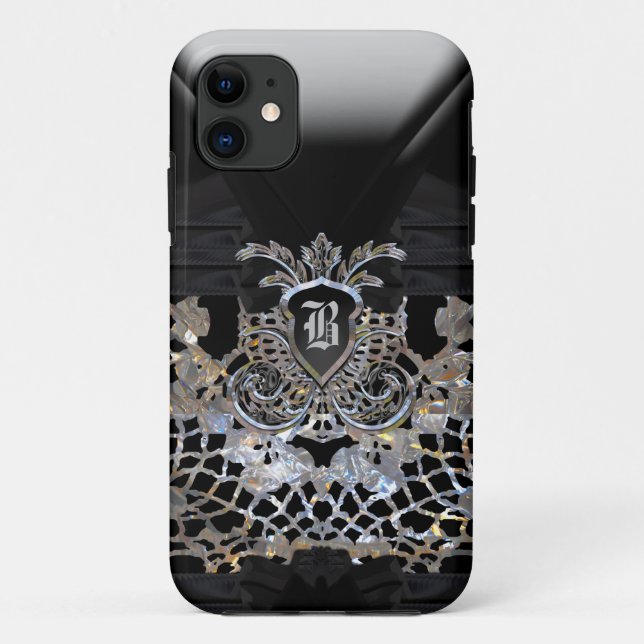 Lunar Party Girly Elegant Monogram Case-Mate iPhone Case (Back)