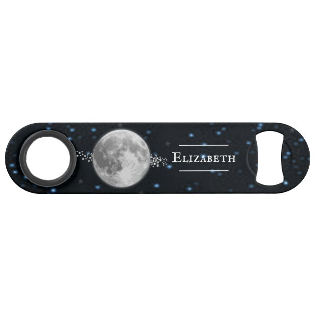 Lunar Personalized Bottle Opener Bar Key (Front (Horizontal))