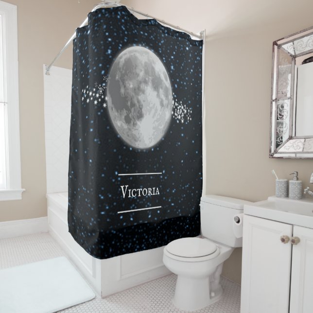 Lunar Personalized Shower Curtain (In Situ)