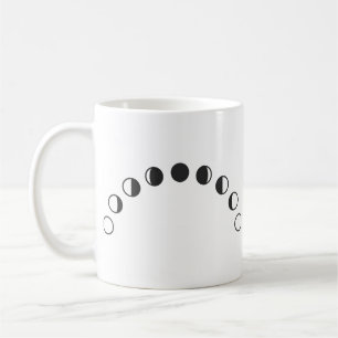Lunar Phases Arc Minimalist Moon Drawing Coffee Mug