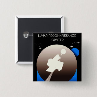 Lunar Reconnaissance Orbiter Space Art 2 Inch Square Button