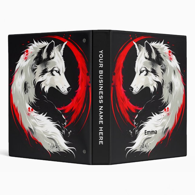 Lunar Red White Wolf Binder (Background)