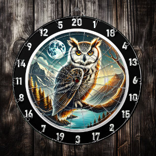 Lunar Sentinel Owl Dartboard Design