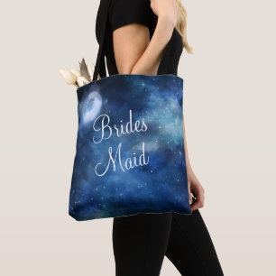 Lunar Sky Full Moon Celestial Galaxy Bridesmaid Tote Bag