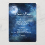 Lunar Sky Full Moon Celestial Galaxy Stars Dinner Menu<br><div class="desc">Lunar Sky Full Moon Celestial Galaxy Watercolor Design, with Night Shining Stars, and Glowing Moon Design on a luxurious Navy Blue, Pale Blue, and hints of purple watercolor texture. With Modern Typography Script Fonts. A trendy Magical design - Personalized Wedding Dinner Reception Table Decor Menus! ~ Check my shop to...</div>