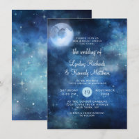 Lunar Sky Full Moon Celestial Galaxy Stars Wedding