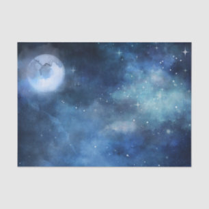 Lunar Sky Full Moon Celestial Galaxy Stars Wedding Tissue Paper