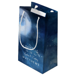 Lunar Sky Full Moon Celestial Galaxy Wedding Small Gift Bag