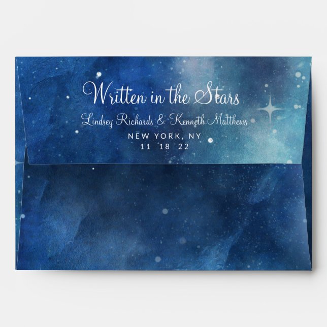 Lunar Sky Full Moon Celestial Monogram Wedding Envelope (Back (Top Flap))