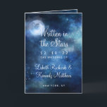 Lunar Sky Full Moon Celestial Wedding Ceremony Program<br><div class="desc">Lunar Sky Full Moon Celestial Galaxy Watercolor Design, with Night Shining Stars, and Glowing Moon Design on a luxurious Navy Blue, Pale Blue, and hints of purple watercolor texture. With Modern Typography Script Fonts. A trendy Magical design - Personalized Wedding Ceremony Folded Program! ~ Check my shop to see the...</div>