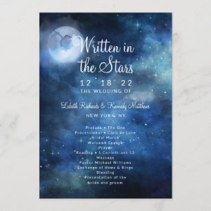 Lunar Sky Full Moon Celestial Wedding Ceremony Program