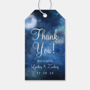 Lunar Sky Full Moon Celestial Wedding Thank You Gift Tags