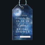 Lunar Sky Full Moon Stars Bridal Display Shower Gift Tags<br><div class="desc">Lunar Sky Full Moon Celestial Galaxy Watercolor Design, with Night Shining Stars, and Glowing Moon Design on a luxurious Navy Blue, Pale Blue, and hints of purple watercolor texture. With Modern Typography Script Fonts. A trendy Magical design - Personalized Wedding Bridal Shower Display Gift Tags! ~ Check my shop to...</div>
