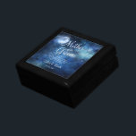 Lunar Sky Moon Mother of the Groom Personalized Gift Box<br><div class="desc">Lunar Sky Full Moon Celestial Galaxy Watercolor Design, with Night Shining Stars, and Glowing Moon Design on a luxurious Navy Blue, Pale Blue, and hints of purple watercolor texture. With Modern Typography Script Fonts. A trendy Magical design - Personalized Mother of the Groom Heartfelt Quote Keepsake Personalized Wood Jewellery Gift...</div>