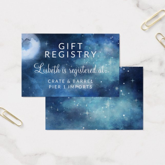 Lunar Sky Moon Shower Gift Registry Insert Card (Office)