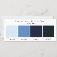 Lunar Sky Moon Wedding Colour Swatch Palette Card