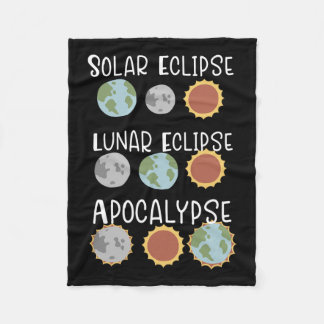 Lunar Solar Eclipse And Apocalypse April 8 2024  Fleece Blanket