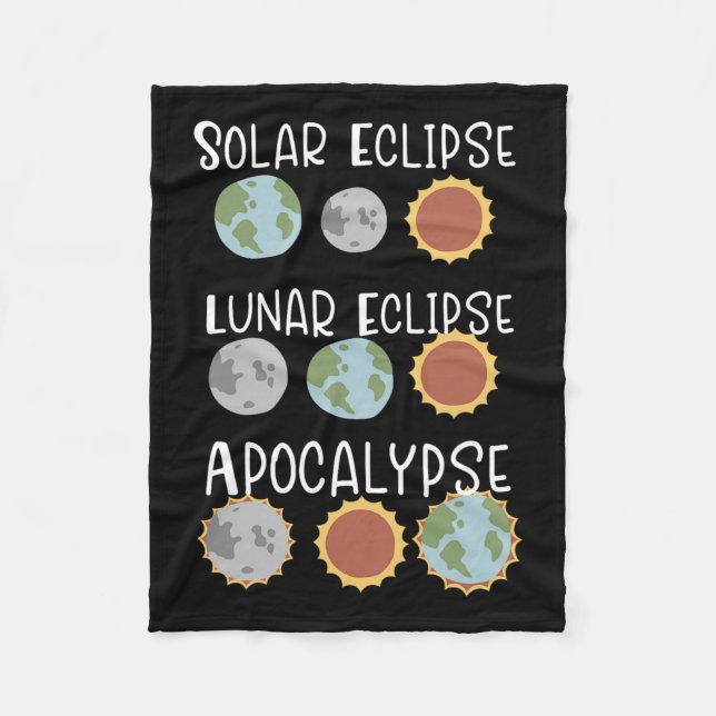 Lunar Solar Eclipse And Apocalypse April 8 2024  Fleece Blanket (Front)