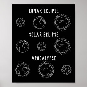 Lunar Solar Eclipse Apocalypse Astronomy Nerd Scie Poster