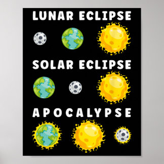 Lunar Solar Eclipse Apocalypse Astronomy Nerd Scie Poster