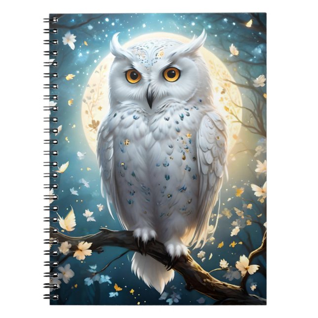 Lunar Vigil: The White Snow Owl Notebook (Front)