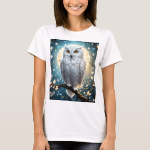 Lunar Vigil: The White Snow Owl T-Shirt