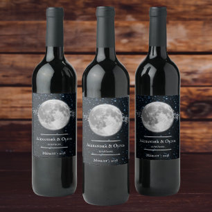 Lunar Wedding Wine Label