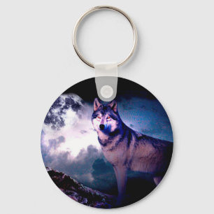 Lunar wolf keychain