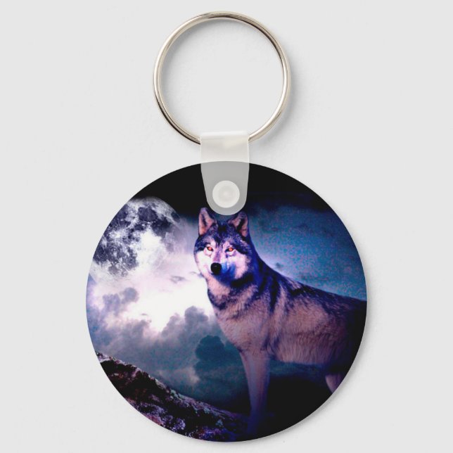 Lunar wolf keychain (Front)
