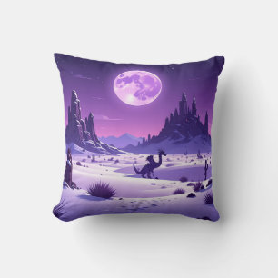 Lunar Wyrm Fleece Blanket – Purple Dragon Under th Throw Pillow