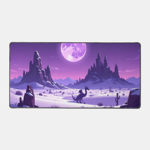 Lunar Wyrm – Purple Dragon Under the Moon Desk Mat