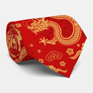 Lunar Year Dragon pattern Chinese Lunar year 2024 Tie