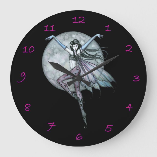 Luna's Ascent Fairy Fantasy Art Clock (Front)