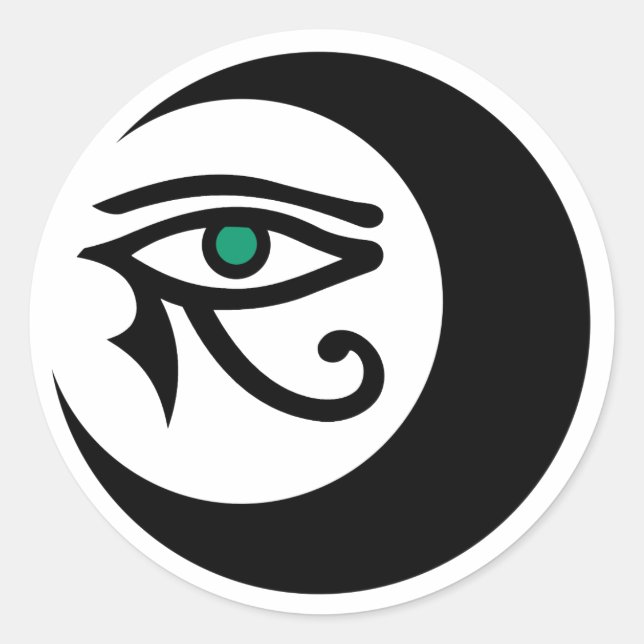LunaSees Logo Sticker (black / jade eye) (Front)