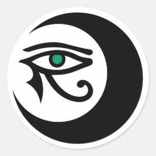 LunaSees Logo Sticker (black / jade eye)
