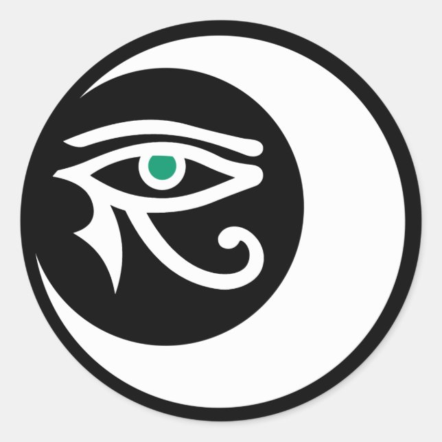 LunaSees Logo Sticker (white / jade eye) (Front)