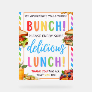  Lunch Appreciation Sign, Lunch Teacher Thank You  Acrylic Sign