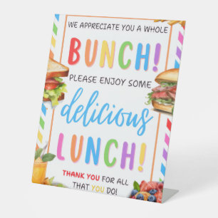  Lunch Appreciation Sign, Lunch Teacher Thank You  Pedestal Sign