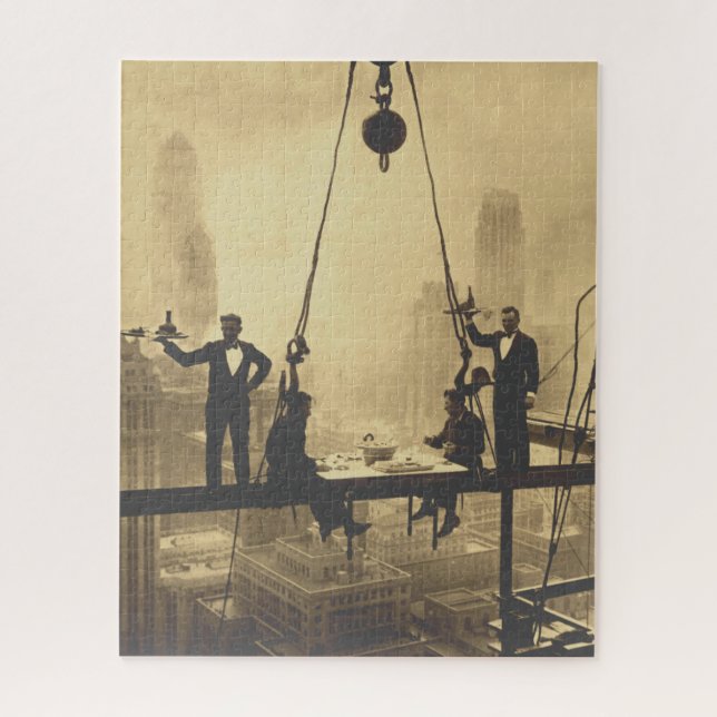 Lunch Atop A Sky Scraper Part Deux NYC Ironworkers Jigsaw Puzzle (Vertical)