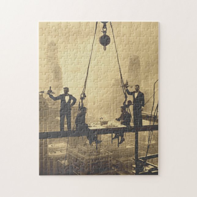 Lunch Atop A Sky Scraper Part Deux NYC Ironworkers Jigsaw Puzzle (Vertical)