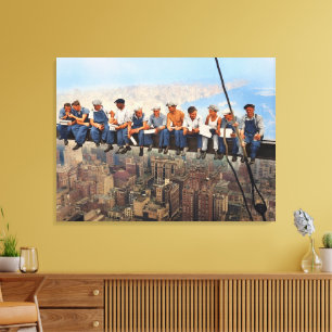 Lunch Atop A Skyscraper 1932 NYC Remastered Color Canvas Print